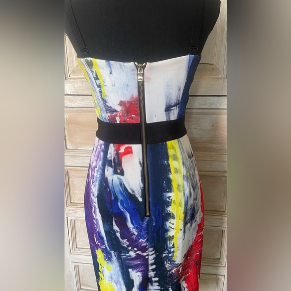 Milly Multicolor Splatter Pencil Dress Size 2 - Picture 5 of 9